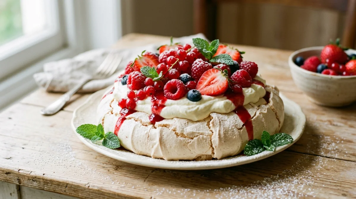 recette pavlova fruits rouges